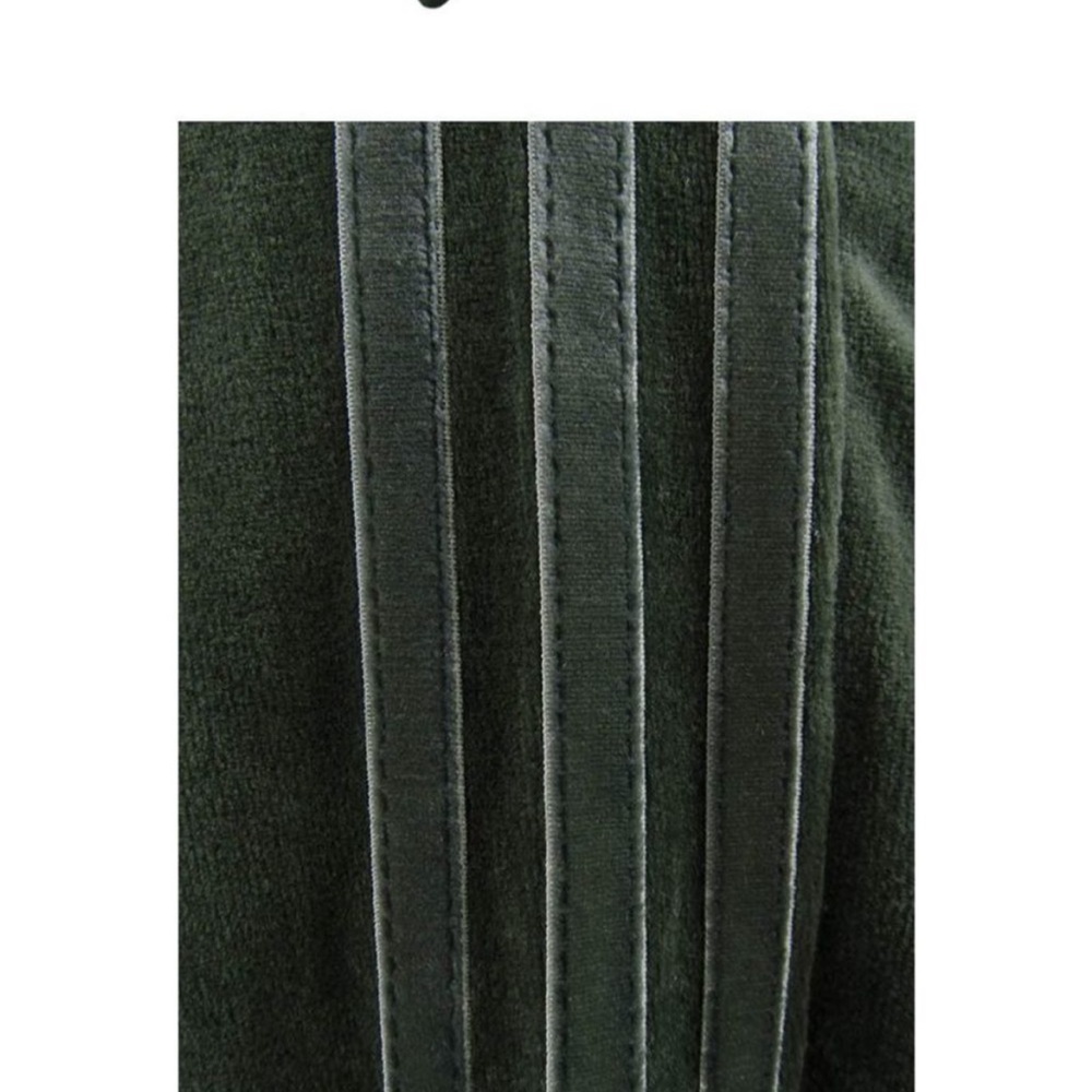 GREEN Adidas velour joggers with gray stripes